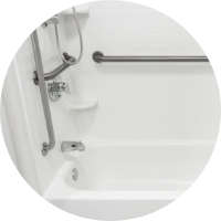 Bathroom modifications, like making the tub a step-in, putting in a permanent non-slip bathmat, or installing grab bars can make your bathroom safer and more accessible as you get older.