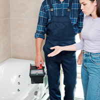 We'll cover your bathroom to protect other fixtures and get to work installing your new bathroom upgrades!