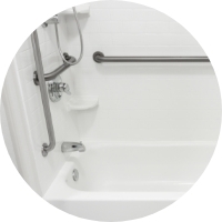 Photo of a bathtub grab bars