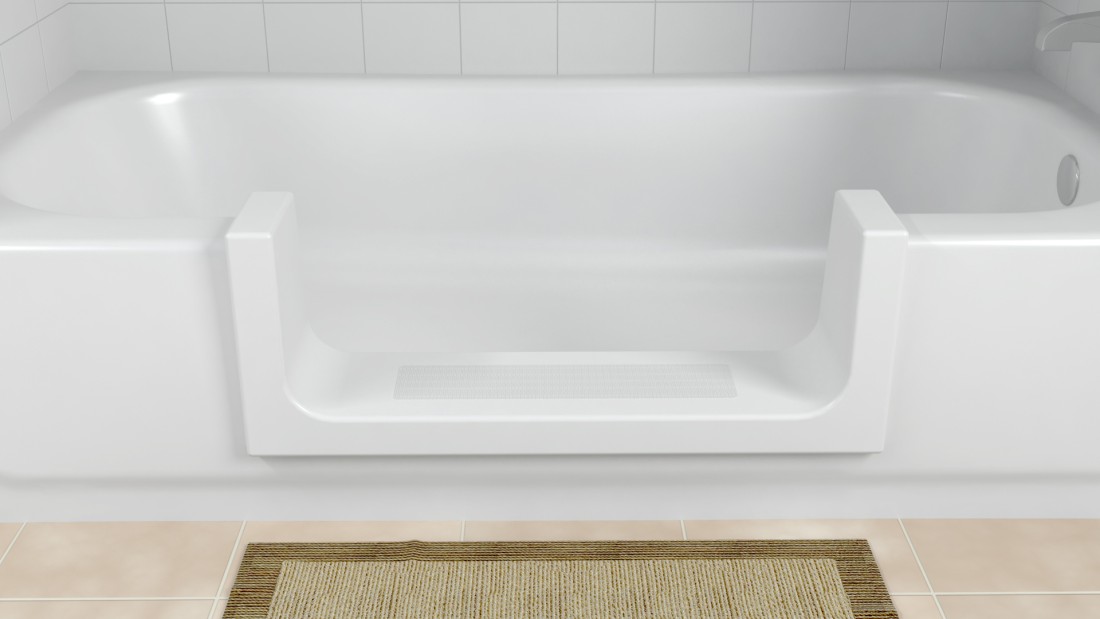 Photo of a bathtub with a door