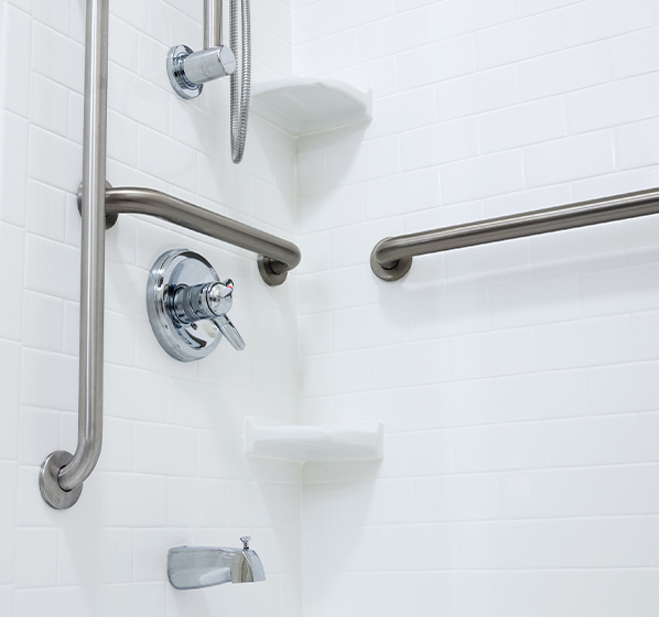 Photo of a bathtub grab bars